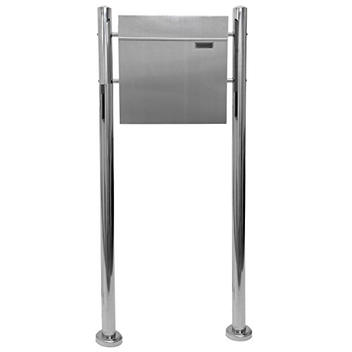 Briefkasten Wandbriefkasten aus V2A Edelstahl mit Zeitungsfach 120 cm hoch, Gewicht 5,4 kg