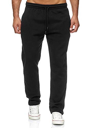 Smith Solo Jogginghose Herren - Jogger Männer Modern | Baumwolle Jungen Slim Fit Freizeithose | | Sporthose - Training - Trainingshose | Schwarz / Gerade, XXL