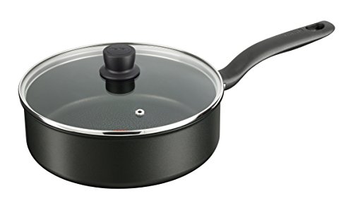 Tefal C69532 Hard Titanium Plus Schmorpfanne mit Deckel (24 cm) schwarz