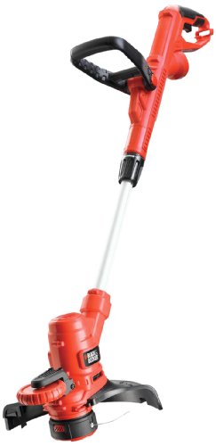 Black+Decker Elektro-Rasentrimmer (550 W, E-Drive mit Zahnradantrieb, Autoselect-Technologie Einzelfaden 9m, ᴓ 1.6 mm, automatische Fadenverlängerung, 30 cm Schnittbreite) ST5530, schwarz orange