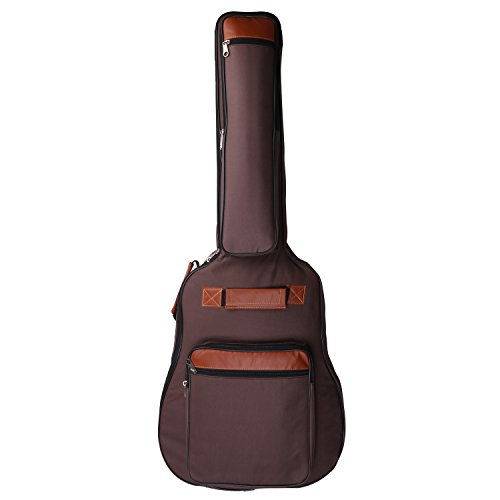 CAHAYA 41 Zoll Gitarrentasche Gigbag Wasserdichte Oxford Gitarren-Bag mit Rucksackgarnitur - Braun
