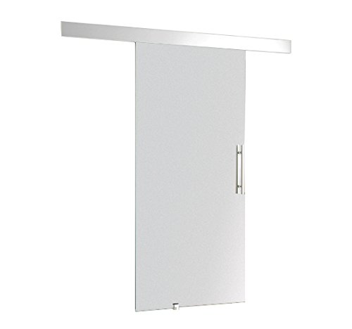 Homcom Glasschiebetür Schiebetür 2050 x 900 x 8 mm Tür Glastür Zimmertür mit Griffstange, 1 Stück, E7-0001