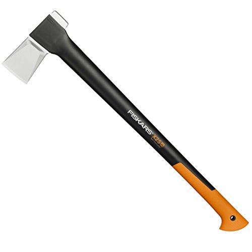 Fiskars Spaltaxt, Inklusive Klingen- und Transportschutz, Länge 72 cm, Antihaftbeschichtet, Hochwertiger Stahl-Klinge/Glasfaserverstärkter Kunststoff-Stiel, Schwarz/Orange, X25–XL, 2,5 kg, 1015643