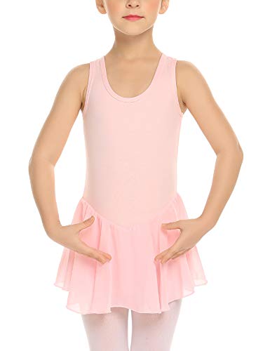 Bricnat Mädchen Ballettkleid Ärmellos Ballettkleidung Set Ballettanzug Ballett Trikot mit Chiffon Wickelrock Kinder süßer Ballettbody Sommer Ballettkleid schwarz, lila, pink