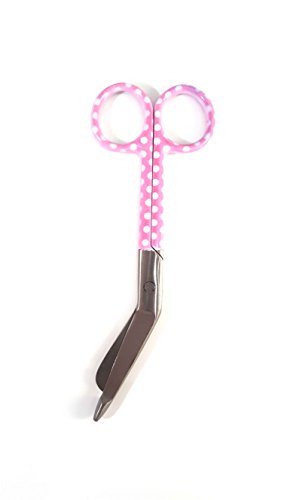 individuelle (Lister) Verbandschere (rostfreier Stahl) Griff mit Punktmuster 14,5 cm (Pink)