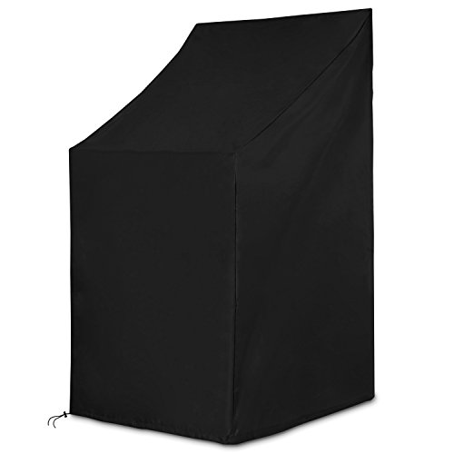 Dokon Schutzhülle für Gartenstühle Wasserdichtes Atmungsaktives Oxford-Gewebe Stapelstühle / Gartenstuhl Abdeckung(65x65x80/120cm) - Schwarz