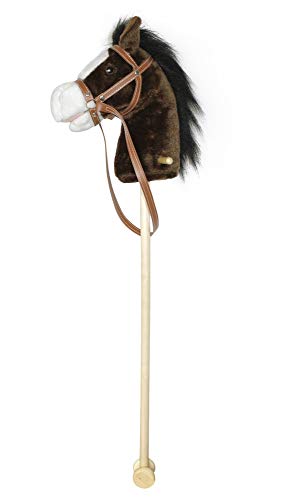 Close Up Hobby Horse Steckenpferd Blaze mit Laufrollen, Dunkelbraun, ca. 96 cm