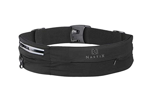 NastiX Laufgürtel für Handy Sportgürtel mit Reißverschluss-Tasche Sport-Hüfttasche mit einstellbarem Verschluss Unisex Gürteltasche für Damen und Herren elastischer Running Belt für alle Aktivitäten