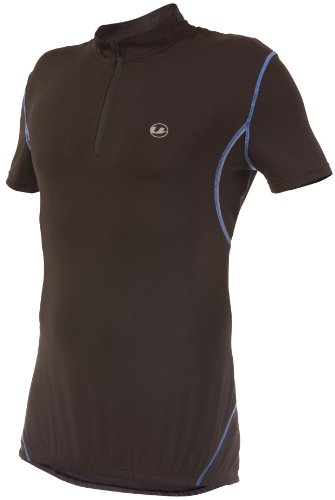 Ultrasport Herren Fahrradshirt mit Reißverschluß, black victoriablue, S, 10221