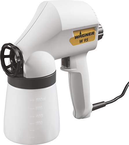 Wagner 402040 Farbsprühsystem W 95 für lösemittelhaltige & wasserlösliche Farben im Innen-& Außenbereich, Behälter 600 ml, 10 m²-15 min, 70 W