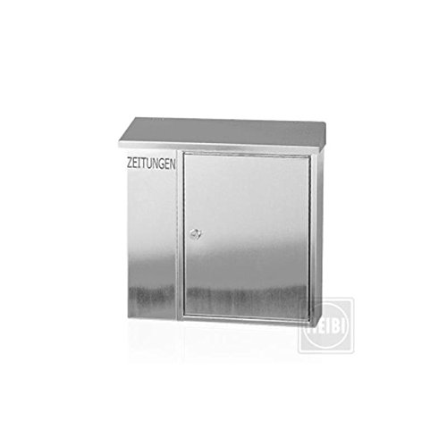 Heibi - Edelstahl Briefkasten 43661 mit Zeitungsfach