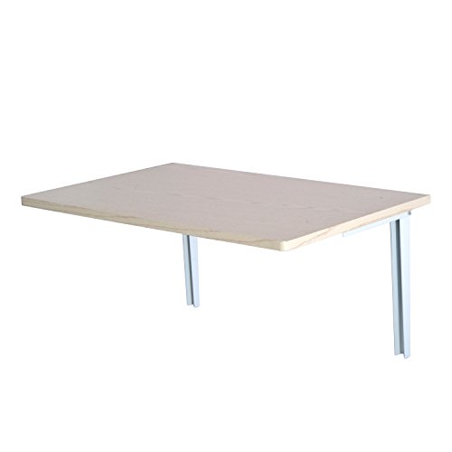 Homcom Wandklapptisch Wandtisch Klapptisch Esstisch Schreibtisch, MDF, natur/weiß, 60x40cm (Natur)