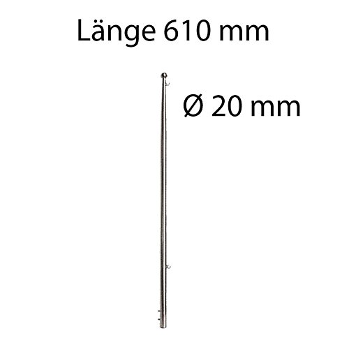 Flaggenstock Edelstahl AISI 316 poliert 20 mm Ø 610 mm lang