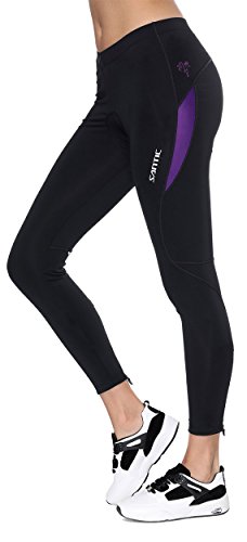 Santic Fahrradhose Damen Gepolstert Lang,Radhose Damen Lang,Radlerhose Damen Gepolstert auch für MTB Violett EU XXXXL
