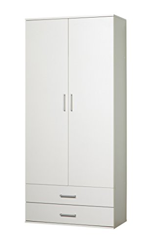 WILMES 40102-75 0 75 Schrank Ronny mit Staubsaugerfach Dekor Melamin, 80 x 178 x 39 cm, weiß