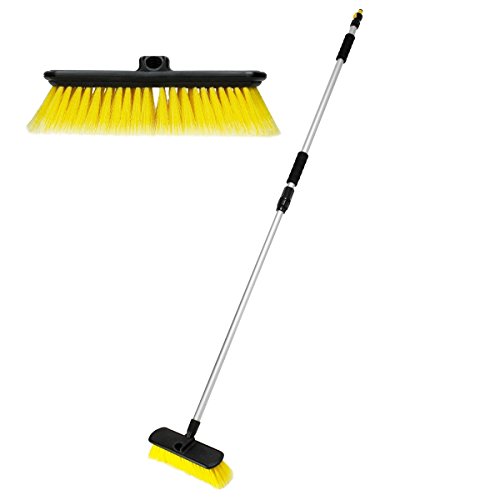 ECD Germany Auto Waschbürste weich mit Teleskop Stiel bis 168 cm für PKW LKW SUV