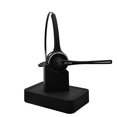 YAMAY Bluetooth Kopfhörer,Drahtloses Bluetooth Kopfhörer Headset Über Kopf mit Ladestation, Mikrofon,Freisprecheinrichtung,und Rauschunterdrückung Chat, Professionelle Over the Head Funkkopfhörer für Auto und LKW-Fahrer Computer iPhone Android Handys und anderen Bluetooth-Geräten