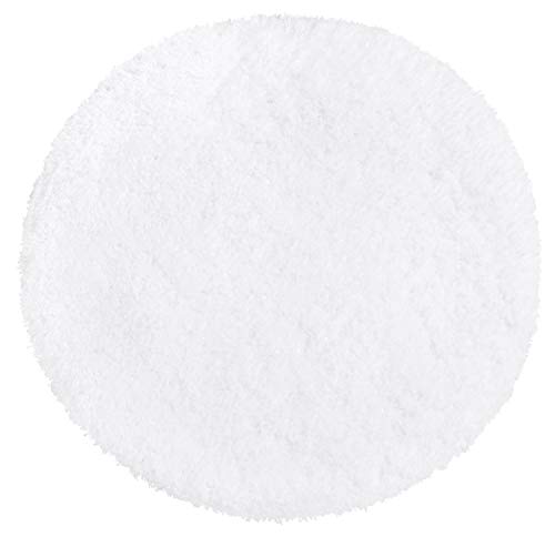 PANA Flauschige Hochflor Badematte Rund in versch. Farben und Größen | Badteppich aus weichen Mikrofasern - rutschfest & waschbar | Duschvorleger Ø 90 cm