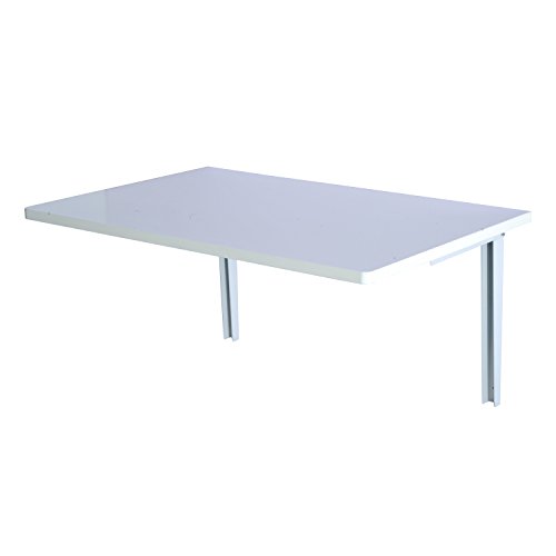 Homcom Wandklapptisch Wandtisch Klapptisch Esstisch Schreibtisch, MDF, natur/weiß, 60x40cm (Weiß)
