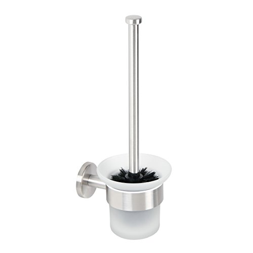 bremermann Bad-Serie PIAZZA - WC-Garnitur, Toilettenbürste Edelstahl & Glas