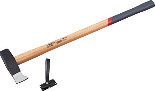 Meister Spalthammer - 3000 g Kopfgewicht - Hochwertige Stahlklinge - Robuster Stiel aus Hickoryholz - Rutschfestes Griffende - Mit Wendenase / Spaltaxt / Schlagwerkzeug / Holzspalter / 2193000