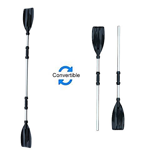 Style A Kayak Paddel - Boat Floß Teleskop Paddel Black Blade Round Griff Aluminium Paddel