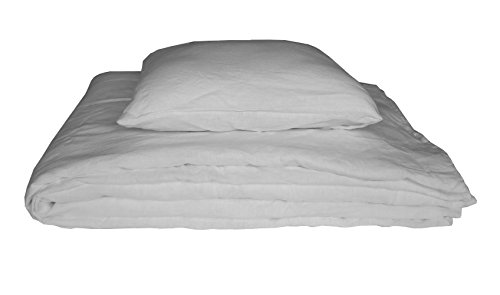 Bettwäsche Set Leinen Natur Weiß 100% Öko Leinen 135x200/80x80cm