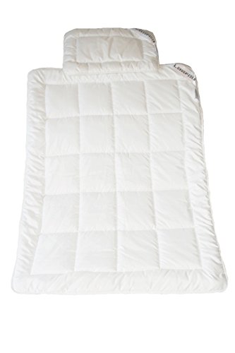 Luxusfeder - Kinder Steppbett Set atmungsaktiv + allergikergeeignet | Bettdecke 100x135 cm + Kopfkissen 40x60 cm | Öko-Tex zertifiziert