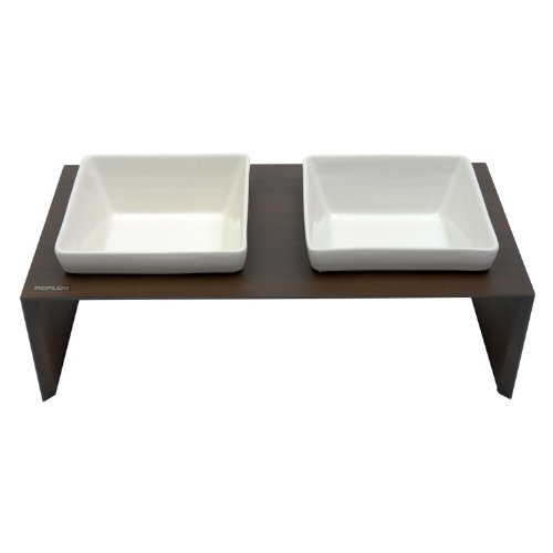 Wolters Cat&Dog 22522 Futterstation Meshidai Doppelnapf Größe XS 2 x 0.2 liter, tabac