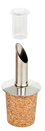 Flaschenausgießer mit Korkstopfen für Essig, Öle & Spirituosen und Liköre - mit abgeschrägtem Ende für perfekte Dosierung - Ausgießer mit Korken - geruchs- und geschmacksneutral