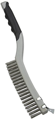 Silverline 156914 Edelstahl-Drahtbürste mit Schaber 3-reihig