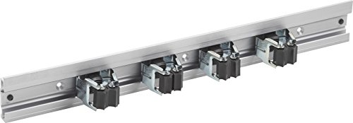 Meister Gerätehalterleiste 500 mm  Geräteleiste & 4 Gerätehalter  Aluminium  Leichte Montage | Werkzeughalter | Gerätehalter für Gartengeräte | Stabile Werkzeugleiste für die Wand-Montage | 9953160