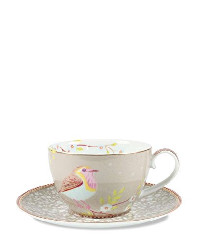 PiP Studio Early Bird Unterteller & Cappuccino Tasse khaki