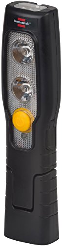 Brennenstuhl LED Taschenlampe mit Akku/Akku Handleuchte mit Schalter und Magnet zum flexiblen Einsatz (2 LEDs + 3 LEDs im Leuchtkopf) Farbe: schwarz