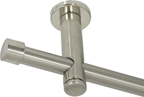 Deko-Team Gardinenstange 16mm einläufig Endkappe Deckenbefestigung (220 cm)