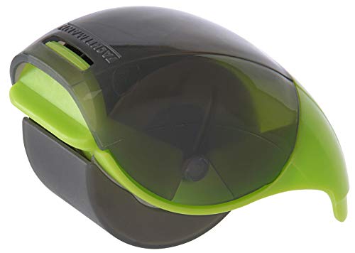 FACKELMANN Kräuterroller mit Kräuterabstreifer, Schneidroller mit scharfen Klingen, Kräuterschneider aus hochwertigem Edelstahl/Kunststoff, hochwertiges Schneidrad (Farbe:Grün/Grau), Menge: 1 Stück