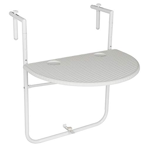 Nexos Balkonhängetisch Balkontisch Wandklapptisch Hängetisch stabil klappbar 59,5 x 40 cm weiß
