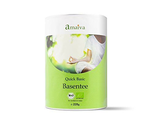'Quick Basic' 90g Basentee, ayurvedischer Basen-Tee / basischer Kräutertee (mit Mate, Grüntee, Pai Mu Tan, Oolong, Rooibos, Brennessel, Löwenzahn, uvm. - aus kontrolliert biologischem Anbau, hergestellt in Deutschland)