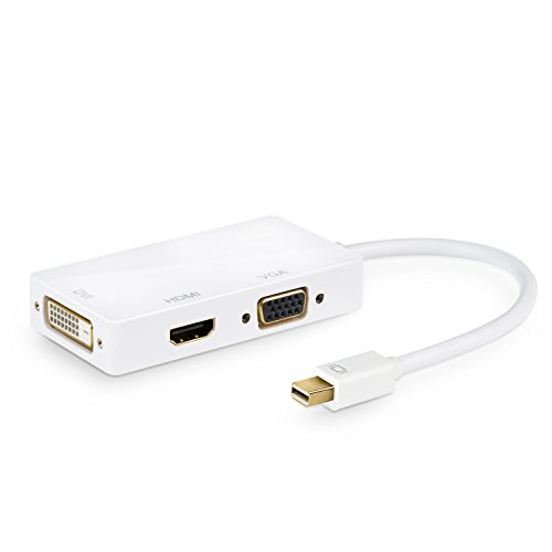 CSL - 3in1 Mini Display Port zu VGA + HDMI + DVI Adapter (Konverter) - PC + MAC / APPLE - vergoldete Kontakte