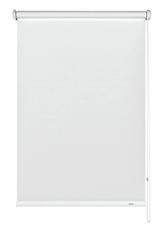 GARDINIA Seitenzug-Rollo zum Abdunkeln, Decken-, Wand- oder Nischenmontage, Lichtundurchlässig, Alle Montage-Teile inklusive, Weiß, 102 x 180 cm (BxH)