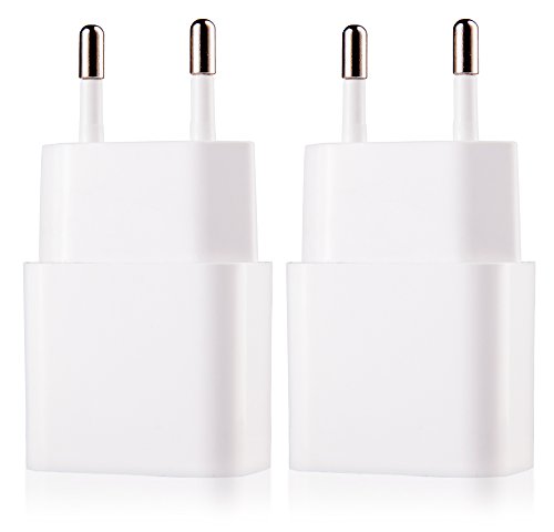 MyGadget 2x Universal Netzteil - USB Ladestecker Adapter (5V / 2A) - Ladeadapter Ladegerät für Apple iPad, iPhone, Lenovo, Samsung Galaxy Tab - Weiß