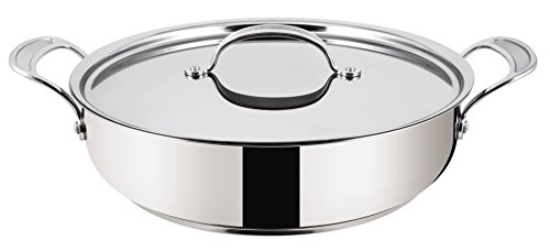 Tefal H80399 Jamie Oliver Premium Inox Induction Wave Servierpfanne mit Deckel (30 cm, antihaftbeschichtet) edelstahl