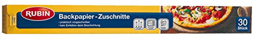 Rubin Backpapier Zuschnitte, 30 Stück, ideal für Mikrowelle und Backofen, Anti-Haft, 100% biologisch abbaubar, 38cm x 42cm,