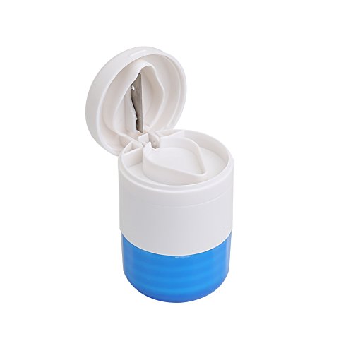 Shintop Tabletten Dose, Mühle, und Schneider 3-in-1 Multifunktionale Tablettenmörser und Tablettenteiler Reise Pillendose (Blau)
