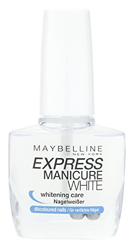 Maybelline New York Make-Up Nailpolish Express Manicure Nagellack Base Coat whitening care / Unterlack Nagelweißer für verfärbte Nägel, 1 x 10 ml