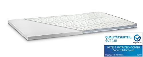Kaltschaum Topper Matratzenauflage | 7 cm Gesamthöhe | Härte wählbar | abnehmbarer und waschbarer Bezug | Bezug wahlweise mit 3D-Mesh-Klimaband und Stegkanten | H3 - fest | 3D-Exclusive Bezug | 180 x 200 cm