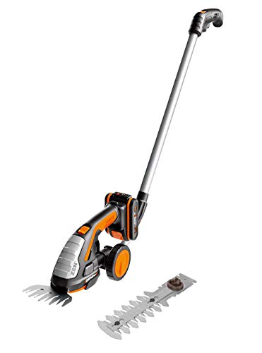 WORX 20V Akku Gras- und Strauchschere WG801E.3, Powershare, Heckenschere Rasenschere 12 cm Strauchtrimmer, 10 cm Grasmesser, Teleslopstiel Rasenkantenschere