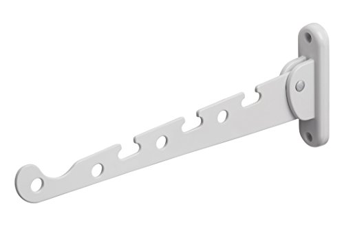 Metafranc Kleiderlüfter weiß - 290 x 30 mm - 20 kg Tragkraft - Stabiles Material - Platzsparende Klappfunktion / Kleiderstange / Wandhaken / Klapphaken / Aufhängevorrichtung / 250037