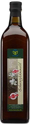 manako Schwarzkümmelöl human, kaltgepresst, 100% rein, 1000 ml Glasflasche (1 x 1 l)