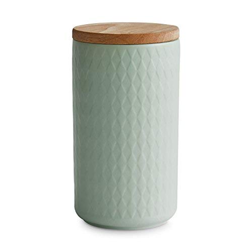 Keramik Vorratsdosen mit Holzdeckel Nordic Reef, Luftdichter Kautschukholz-Deckel, Aufbewahrungsdosen, Frischhaltedosen